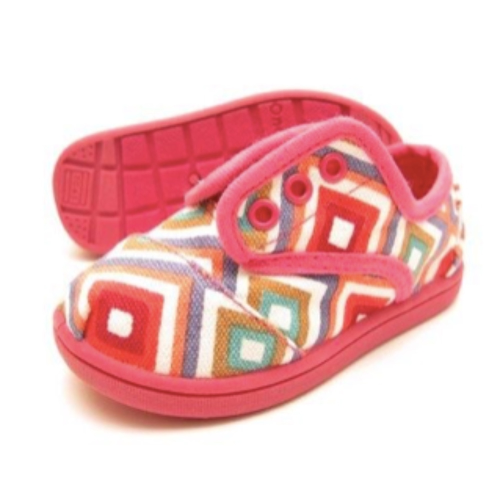 Tom's Tiny (Toddler) Pink Village Geo Cordones NIB